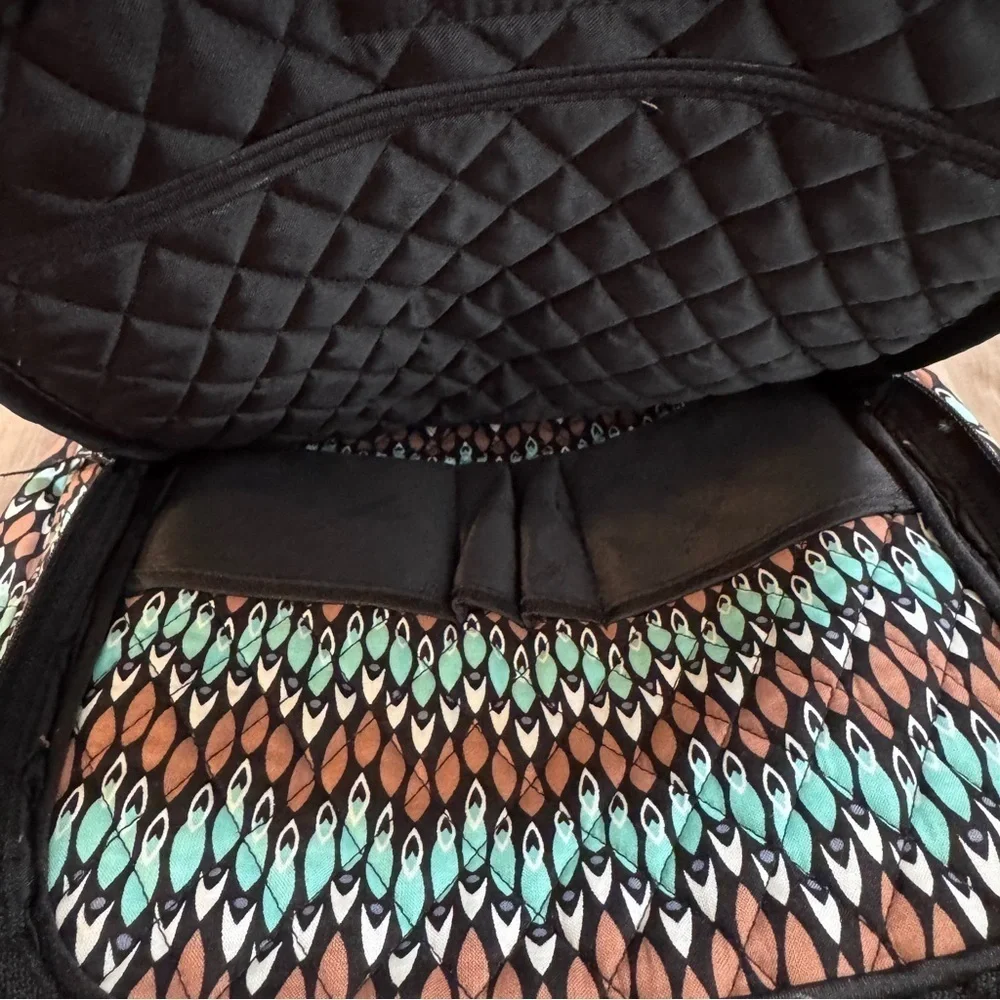 Vera Bradley Campus Backpack Bookbag Sierra Stream Blue Brown